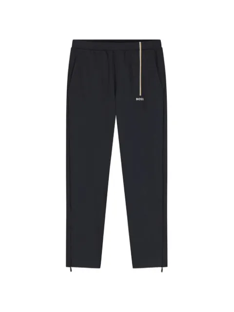 BOSS logo-print stripe-detail track pants Black 50563330