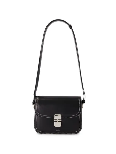 A.P.C. Grace contrast-stitch shoulder bag Black PXCEDF61413LZZ