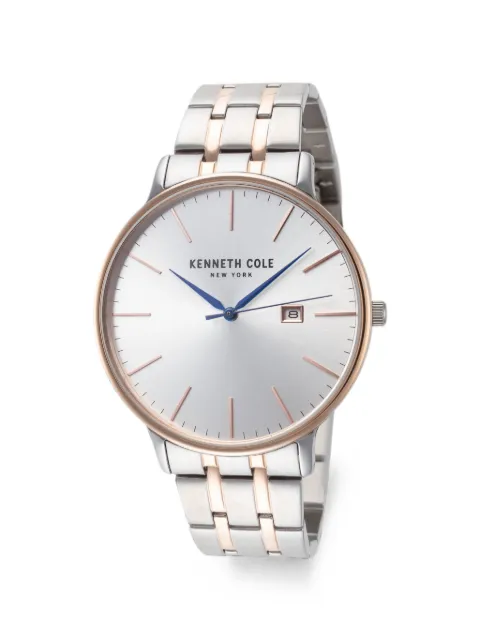 KENNETH COLE date window link bracelet 42mm watch Silver KC15095003