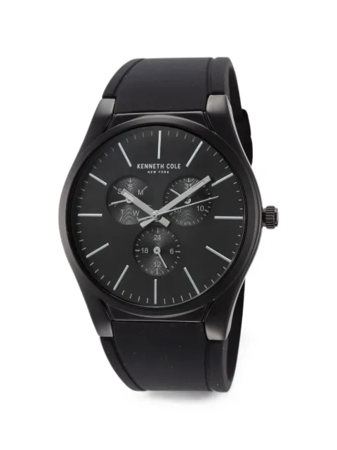 KENNETH COLE round-face 44mm watch Black KC50490002