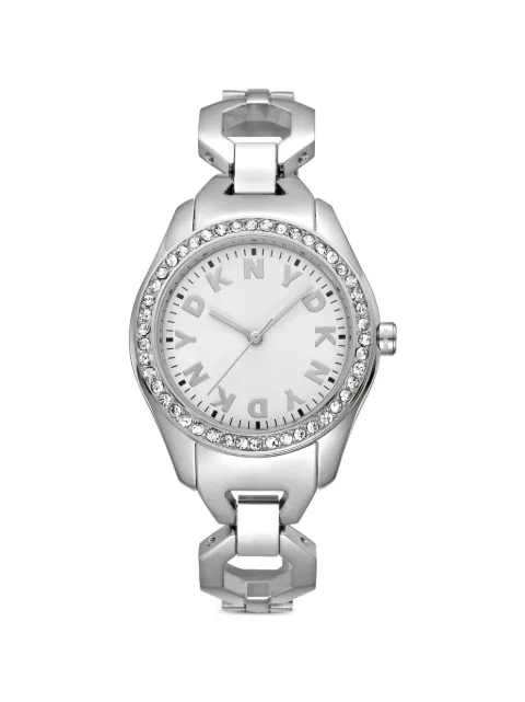 DKNY crystal-embellished 33mm watch Silver DK5L075M0015