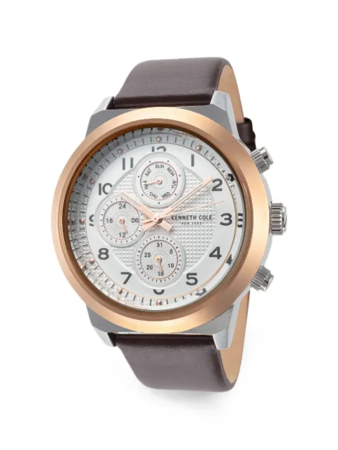 KENNETH COLE multi-dial 47mm watch Neutrals KC50884001