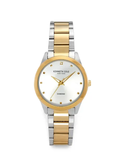 KENNETH COLE Diamond two-tone 36mm watch Silver KC50938004