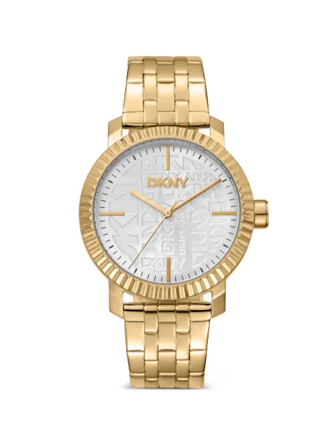 DKNY fluted bezel logo dial 36mm watch White DK1L053M0025