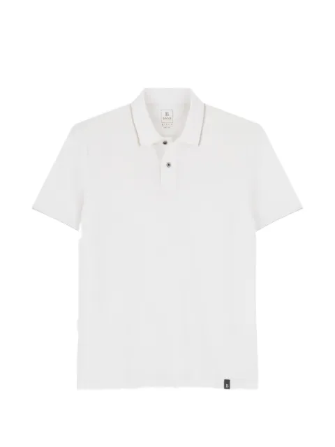 Boggi Milano polo in stretch cotton blend piqué Cool Jade-Fresh White BO26A114901