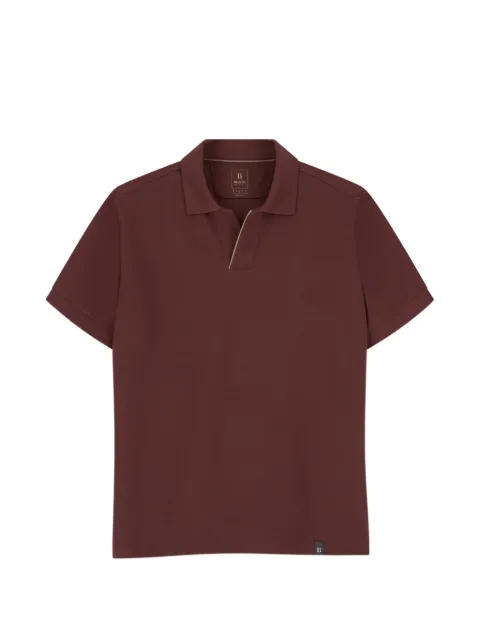 Boggi Milano polo in stretch cotton blend piqué Cool Jade-Fresh Red BO26A115104