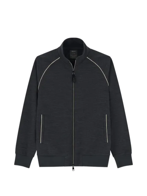 Boggi Milano full-zip sweatshirt in wool-blend diagonal Grey BO26A056401