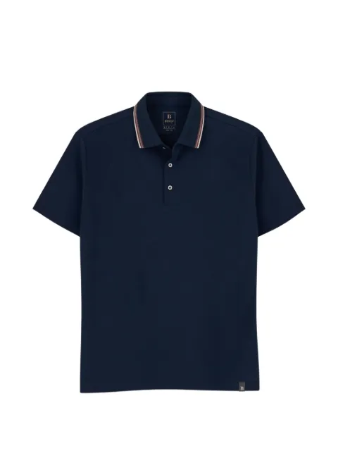 Boggi Milano polo in stretch cotton blend piqué Cool Jade-Fresh Blue BO26A115002