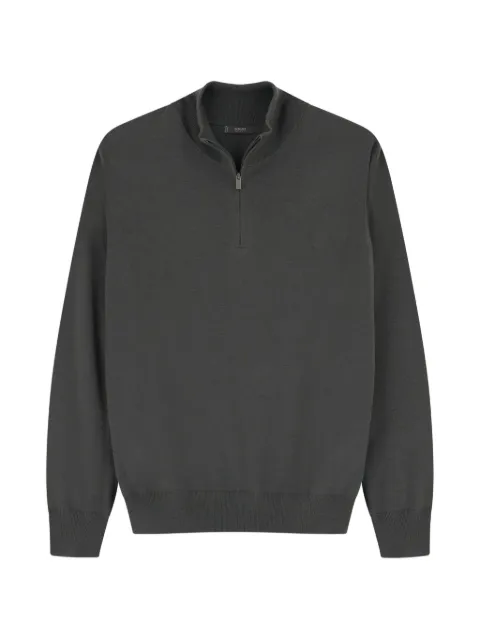 Boggi Milano quarter-zip jumper in extrafine merino wool Grey BO26A019302