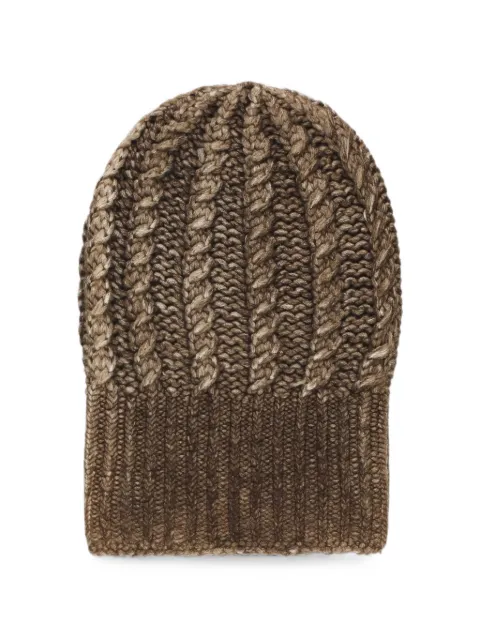 Avant Toi cable-knit beanie hat Brown 226WA1044CASVHV01191