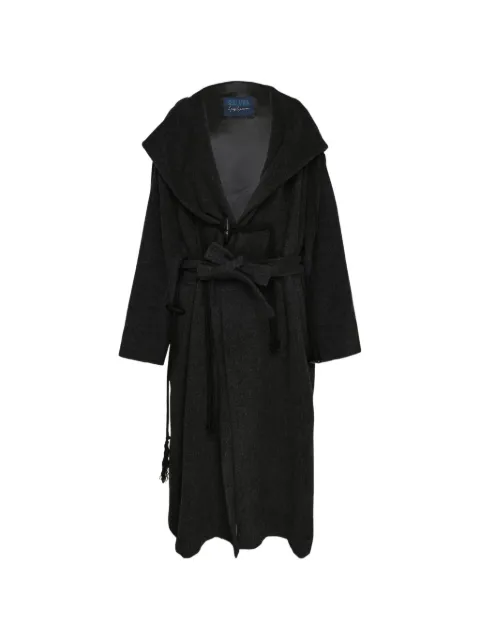 Yohji Yamamoto hooded belted duffle coat Grey FVC51104001