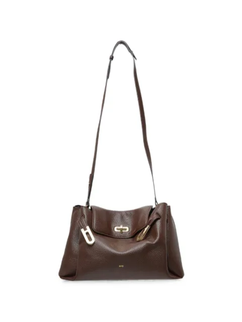JW Pei medium Rhea pebbled buckle shoulder bag Brown 5S402300