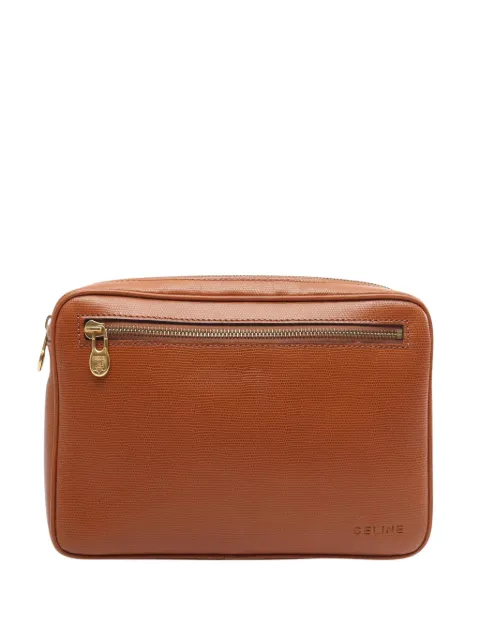 Celine Pre-Owned 1970-2000 Embossed Leather clutch bag Brown K5LP3SKWA6UYG1O3