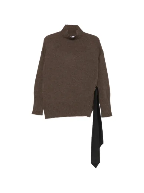 Marella Pietra side-tie high-neck sweater Brown 2623366194200