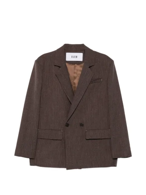 Eleh double-breasted notch-lapel jacket Brown EFW260012