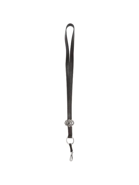 Orciani engraved-plaque leather lanyard Brown SD0206