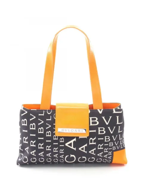 Bvlgari Pre-Owned 2010-2026 Logomania Canvas shoulder bag Black 0BL6AASWH871PX4N