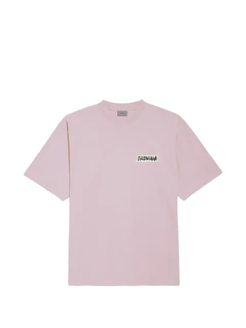 Balenciaga masking-.tape medium-fit T-shirt in dusty pink Pink A00497TTVL6
