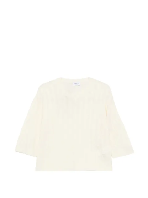 Marella Mlsradura cable-knit short-sleeve sweater Neutrals 2623366204200