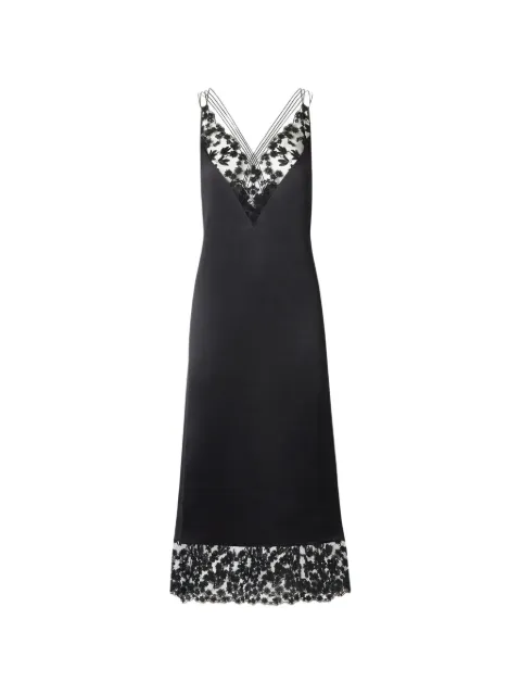 FENDI black silk and lace dress Black FDD656ARF5