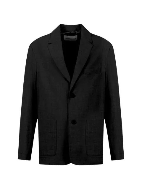 AMARANTO single-breasted notched-lapels blazer Black B6AB0076