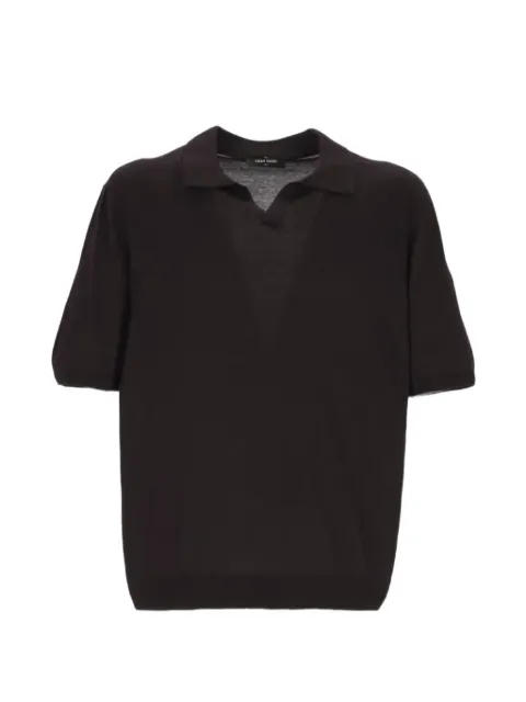 Gran Sasso silk short-sleeve T-shirt Black 2350343129099