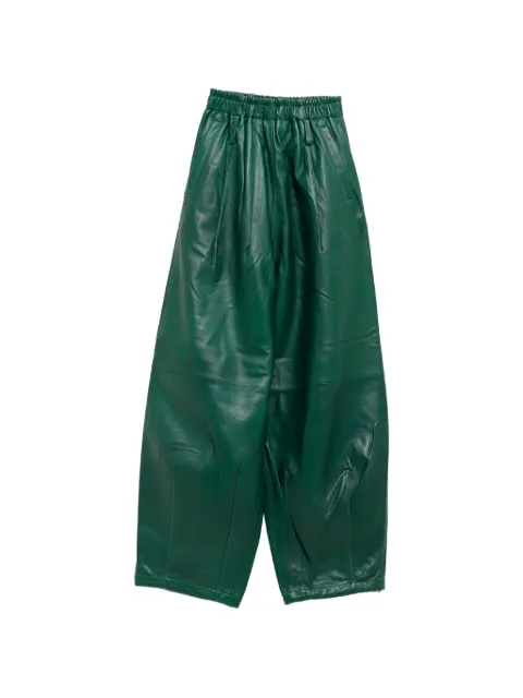 The Frankie Shop wide-leg leather trousers Green PAFS22828400