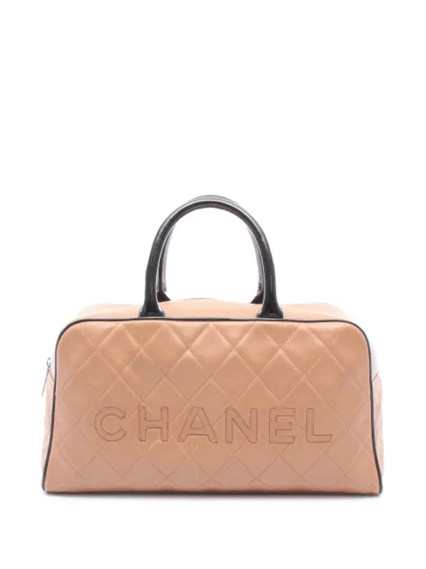 CHANEL Pre-Owned 2000-2002 Large Quilted Grained Calfskin Bowler handbag Brown JRS7M9IG0IMFZ8KN