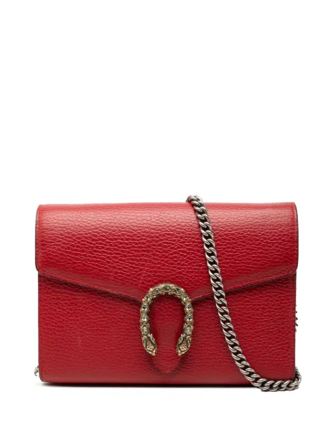 Gucci Pre-Owned 2016-2026 Calfskin Dionysus Wallet on Chain crossbody bag Red 2VOXF4TYAY12OTTG