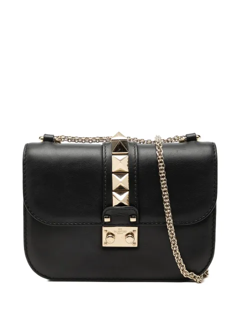 Valentino Garavani Pre-Owned 2000-2017 Small Leather Rockstud Glam Lock crossbody bag Black XIEJV33LEHGXHS5L
