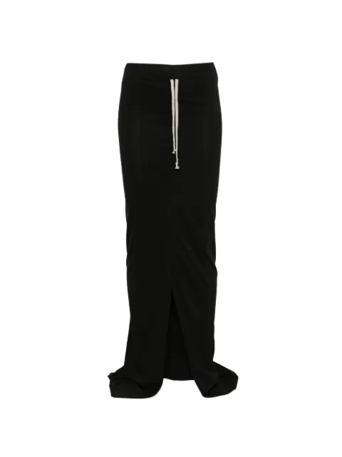 Rick Owens DRKSHDW Soft Edfu drawstring maxi skirt Black DS02F6337RN