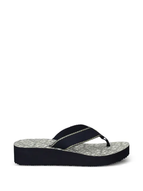Tommy Hilfiger monogram-print platform flip-flops Blue FW0FW09419