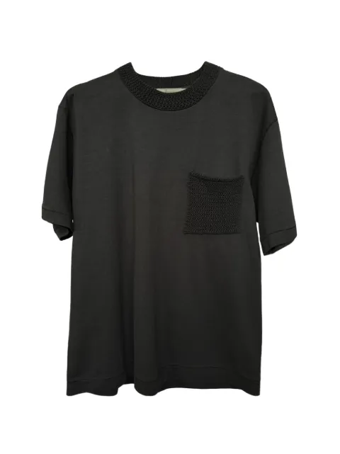 atomo factory crochet-trim pocket T-shirt Black PE26AFU3603D