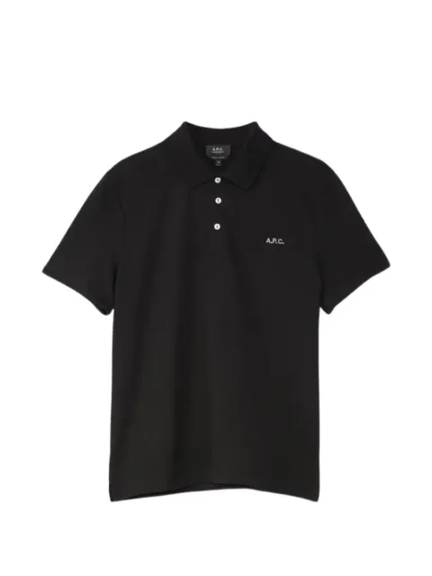 A.P.C. logo-print cotton polo shirt Black COGWZH26342NOIR