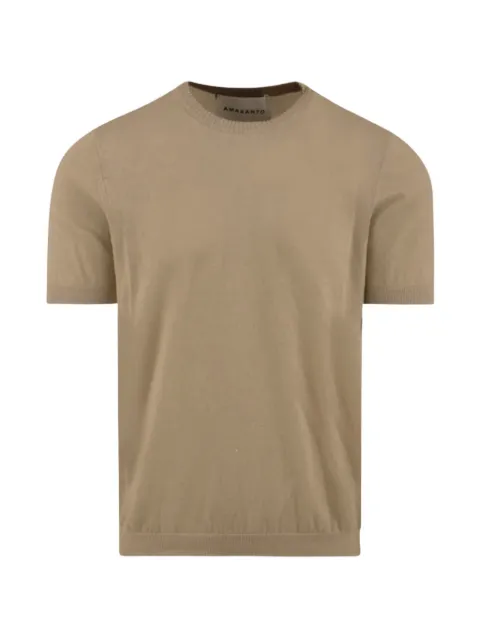 AMARANTO fine-knit short-sleeve sweater Neutrals B9AB0026CORDA