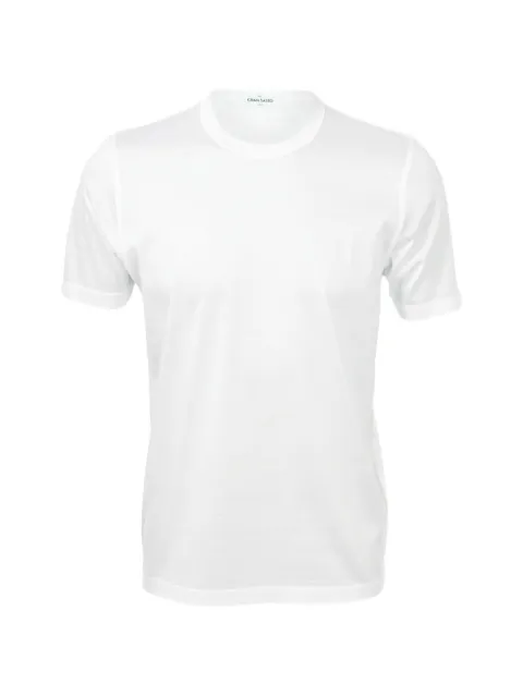 Gran Sasso fine-knit ribbed-trim T-shirt White 2181057136001