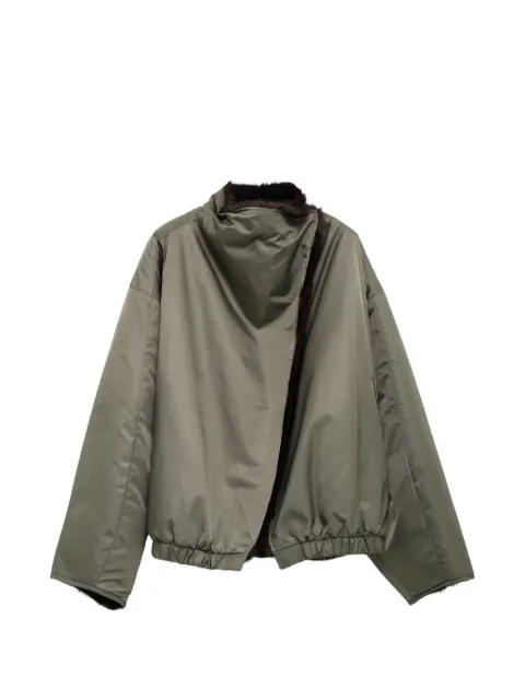 The Frankie Shop Vera faux-fur elasticated-hem jacket Green COFS22885925