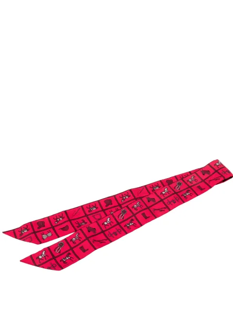 Hermès Pre-Owned 2000-2026 Couvertures et Tenues de Jour Surteint Silk Twilly Scarf scarves Red S5AUPAQZ6XWFHAAI