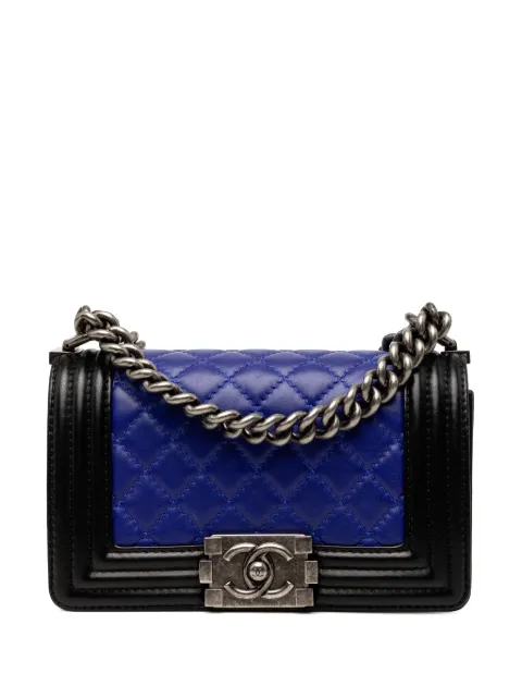 CHANEL Pre-Owned 2013-2014 Small Bicolor Lambskin Boy Flap shoulder bag Black P89U45AA2E56JBYP