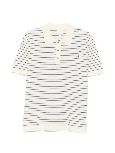 A.P.C. striped short-sleeve polo shirt Neutrals COHLPH23481