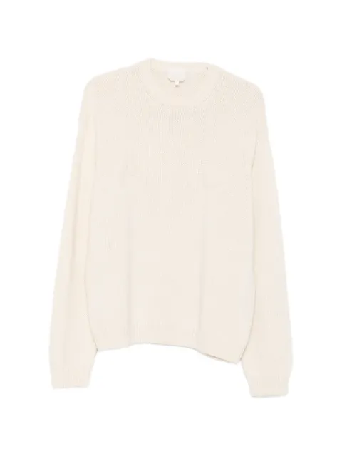 A.P.C. logo-intarsia ribbed-knit sweater Neutrals WOATJH23506