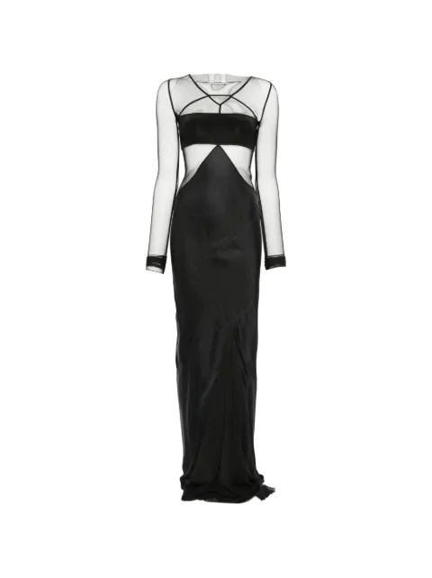 Rick Owens Combo long-sleeve maxi dress Black RP02F5578TUSCHS