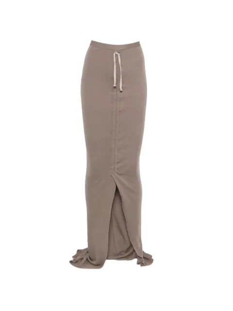 Rick Owens Edfu drawstring asymmetric maxi skirt Grey RP02F5359JDC