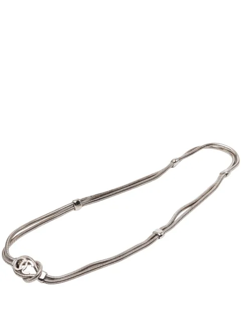CHANEL Pre-Owned 1997 CC Brass Double Snake Chain Knot Necklace costume necklace Silver OBUB273V4KS4121I