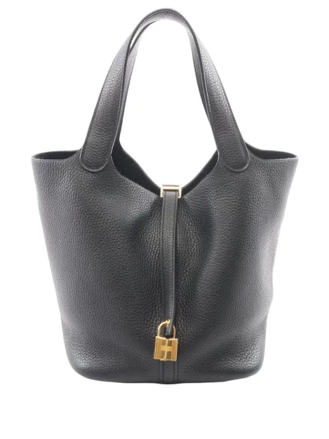 Hermès Pre-Owned 2020 Clemence Picotin Lock 22 handbag Black O7DCB8O4HTG4FHZT