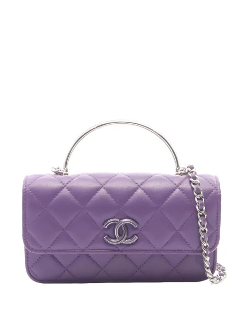 CHANEL Pre-Owned 2021-2026 Mini CC Quilted Lambskin Top Handle Bag satchel Purple 7HHGOALI3PO9QCIZ