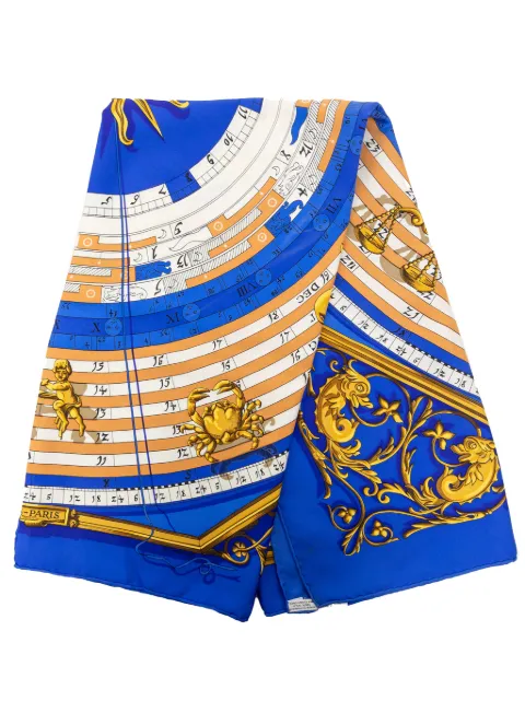 Hermès Pre-Owned 2024 Astrologie Forever Silk Scarf 90 scarves Blue 0P41YIWASNCLZDOY