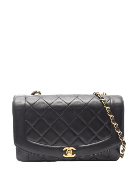 CHANEL Pre-Owned 1994-1996 Medium Lambskin Diana Flap crossbody bag Black 17SH1XJ43OZO4SM1