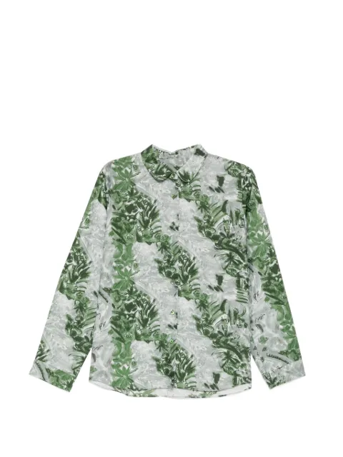 JNBY Misty-Print H-Silhouette Long-Sleeve Shirt Green 5Q7211460