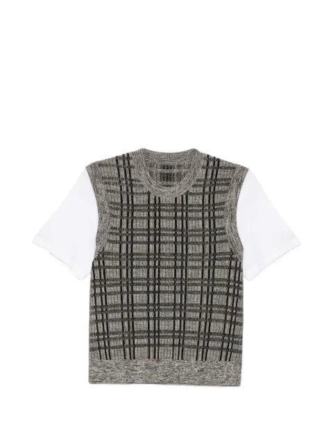 LESS plaided layered-effect T-shirt Grey 2Q7316650